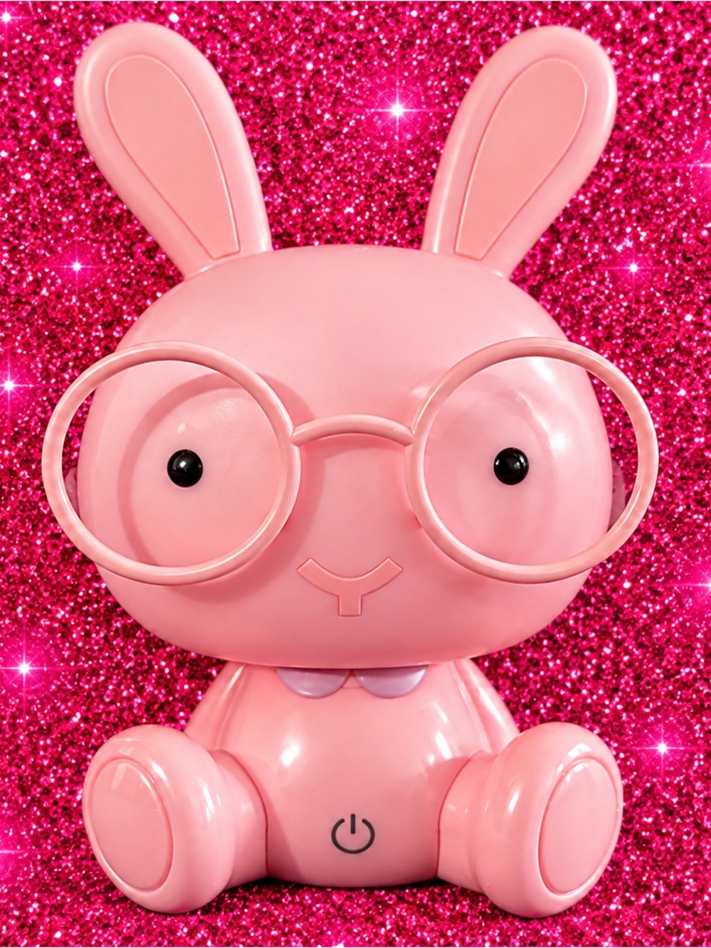 Pink Bunny LED Night Light with Glasses - Cute Kids Decor